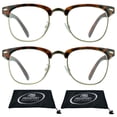thumbnail image 1 of proSPORT Horn Rimmed Reading Glasses Vintage Classic Semi Rimless Men Women 2 Pairs Combo, 1 of 7