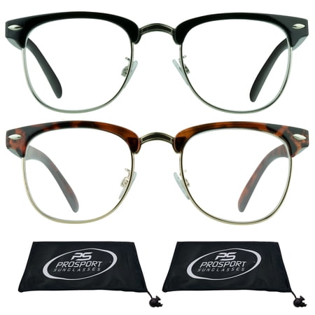proSPORT Multifocal Progressive Trifocal Reading Glasses Men Women Horn Rimmed Black & Tortoise Frame