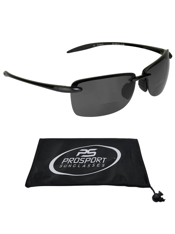 proSPORT POLARIZED Bifocal Sunglass Reader Rimless Anti-Glare Gray Men Women