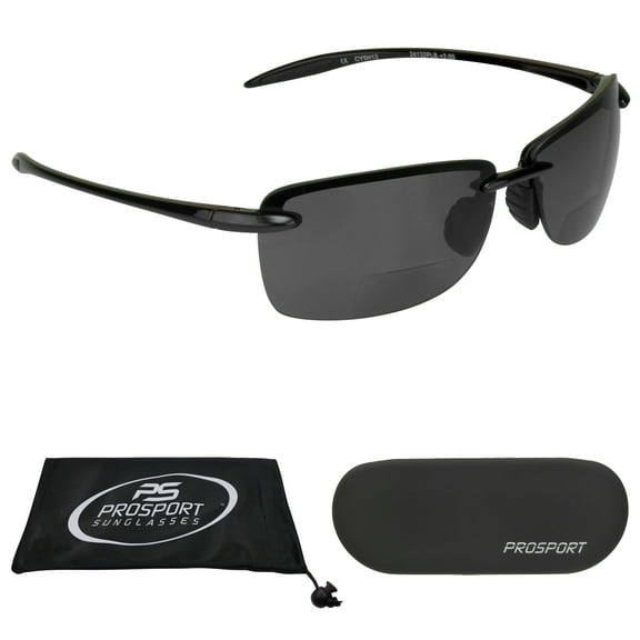 proSPORT POLARIZED Bifocal Sunglass Reader Rimless Anti-Glare Gray Men Women