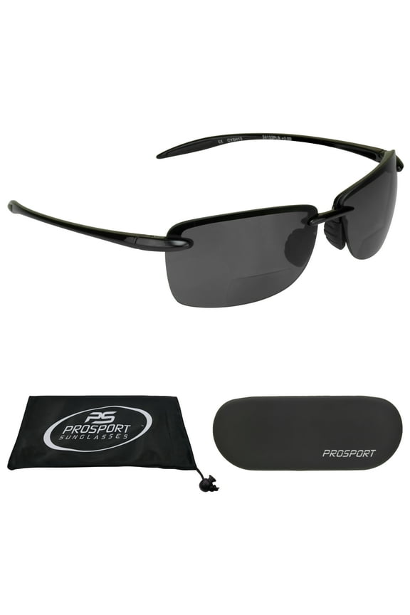 proSPORT POLARIZED Bifocal Sunglass Reader Rimless Anti-Glare Gray Men Women