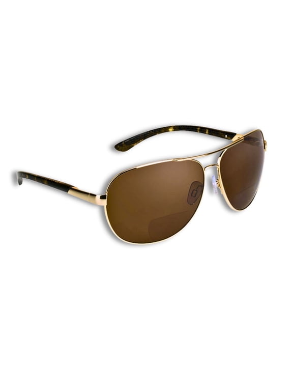proSPORT Polarized BIFOCAL Sunglass Reader Anti-Glare Fishing Driving Golf Men Women Gold Brown 1.50
