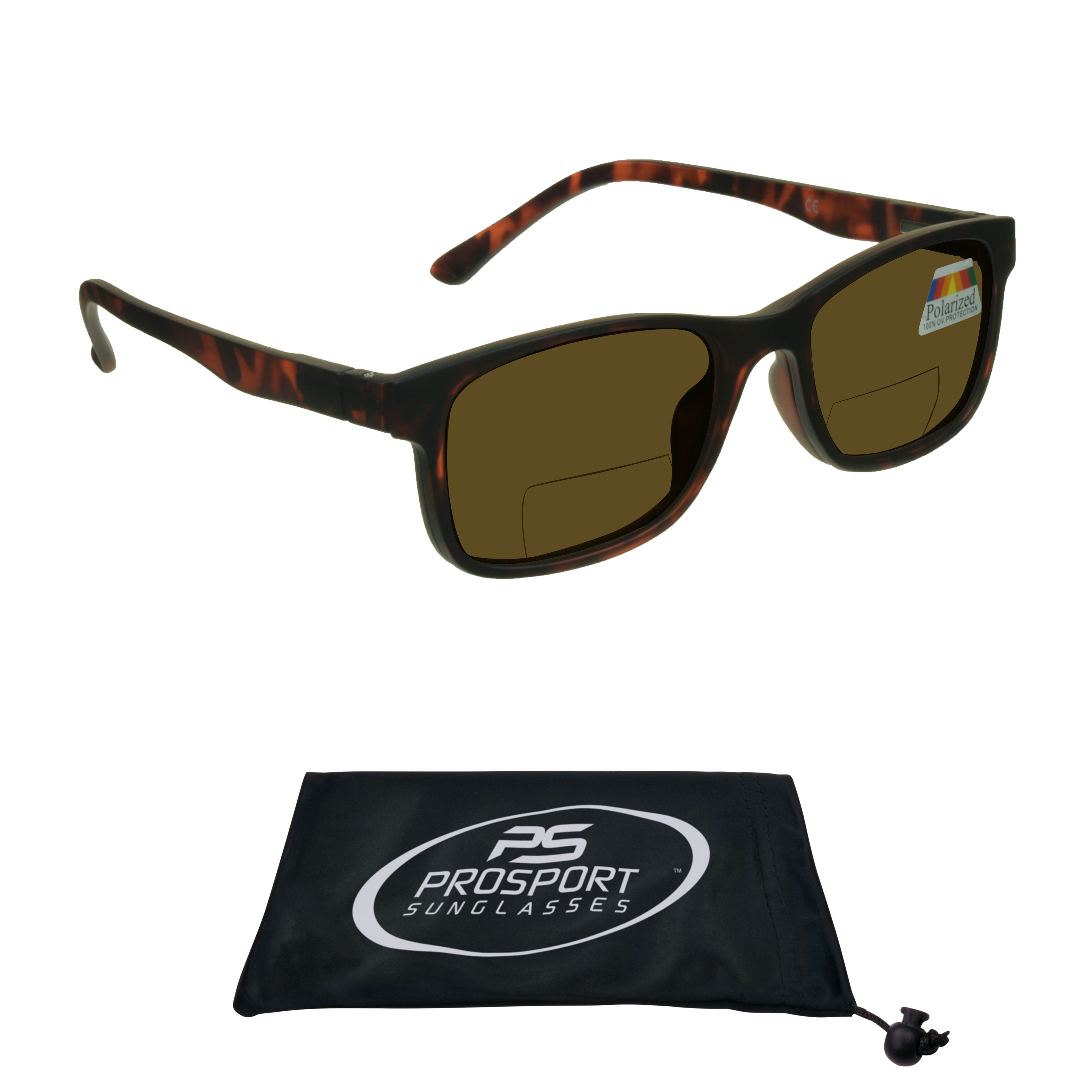 Prosport polarized bifocal readers 1 25 sunglass tortoise frame brown