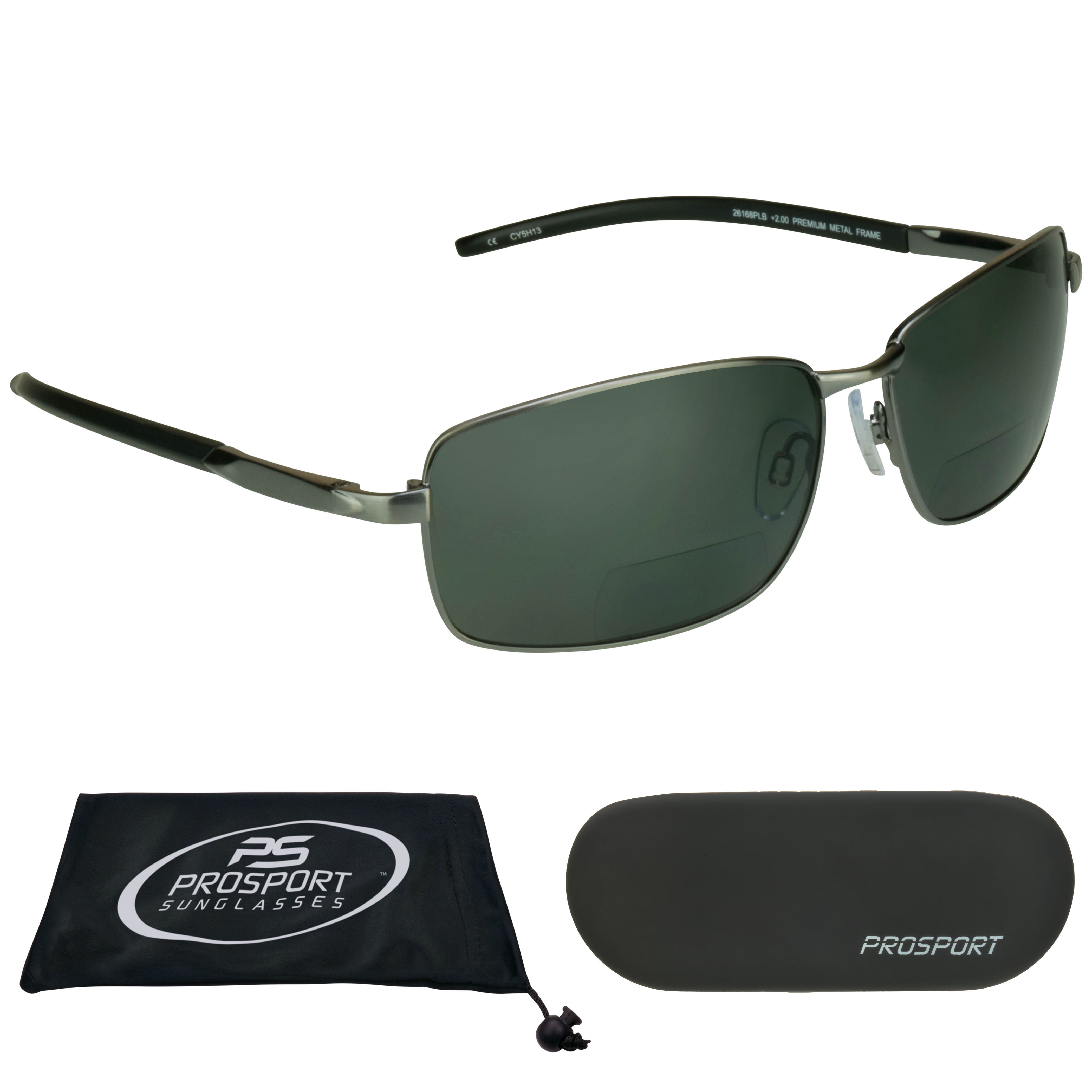proSPORT Polarized Bifocal Sunglass Reader Aviator Anti-Glare Grey Men Women