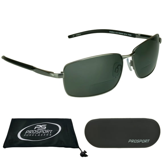 proSPORT Polarized Bifocal Sunglass Reader Aviator Anti-Glare Grey Men Women