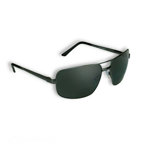 proSPORT Polarized Bifocal Sunglass Reader Aviator Gunmetal Smoke Anti-Glare Lens Men Women