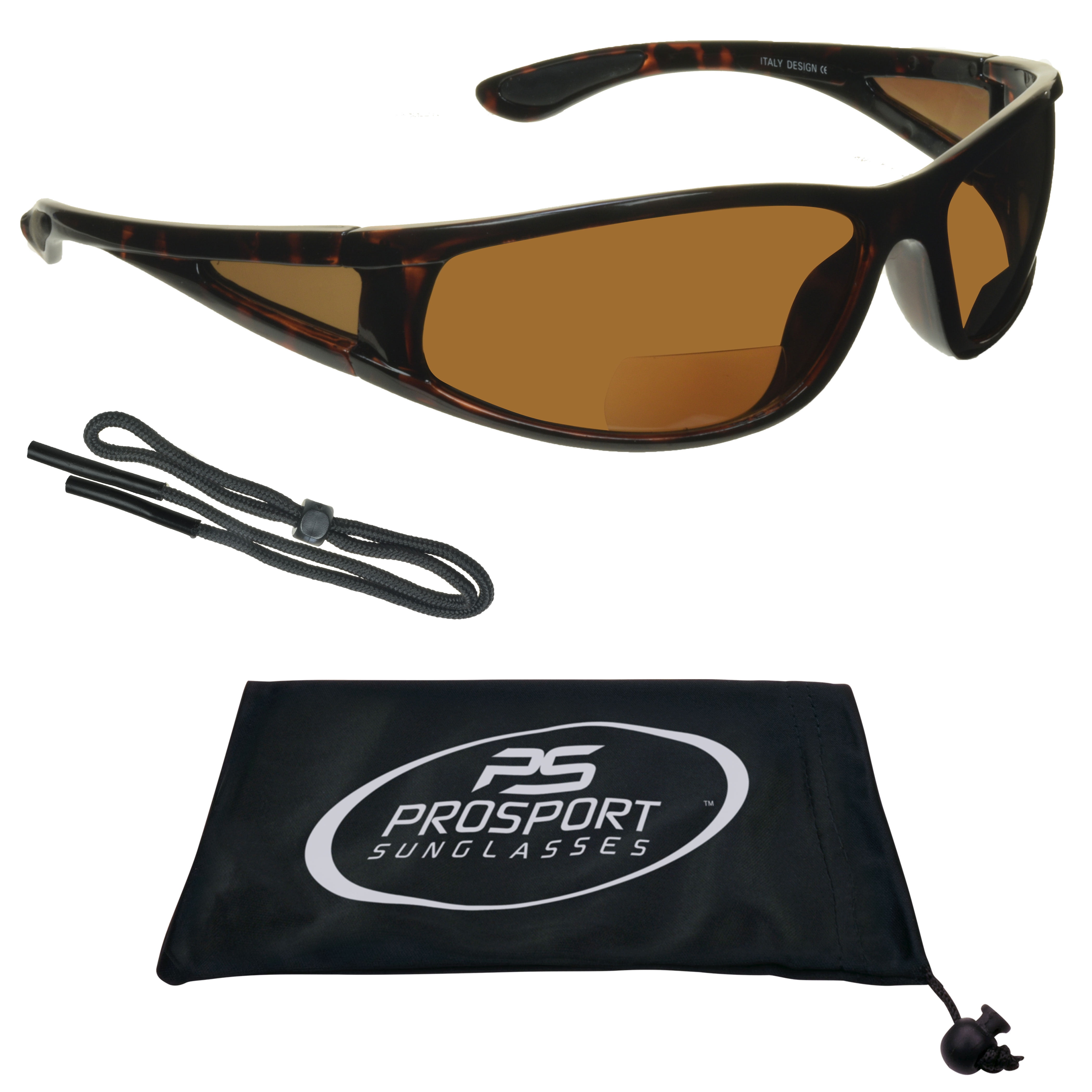 proSPORT Polarized Bifocal Sunglasses Wrap Around Side Shield for Men Women