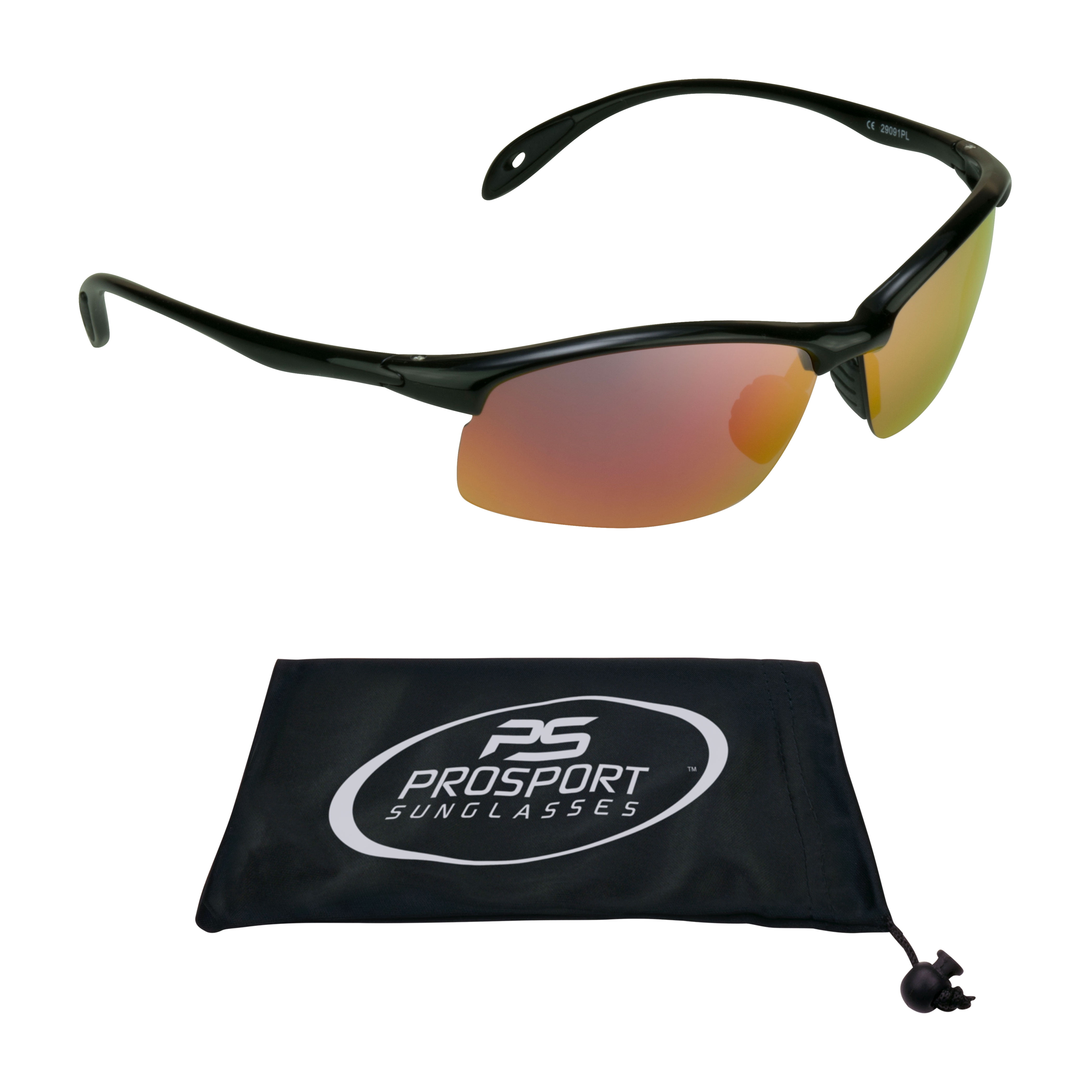 proSPORT Polarized Mirror Sunglass Men Women Light-Weight Semi-Rimless