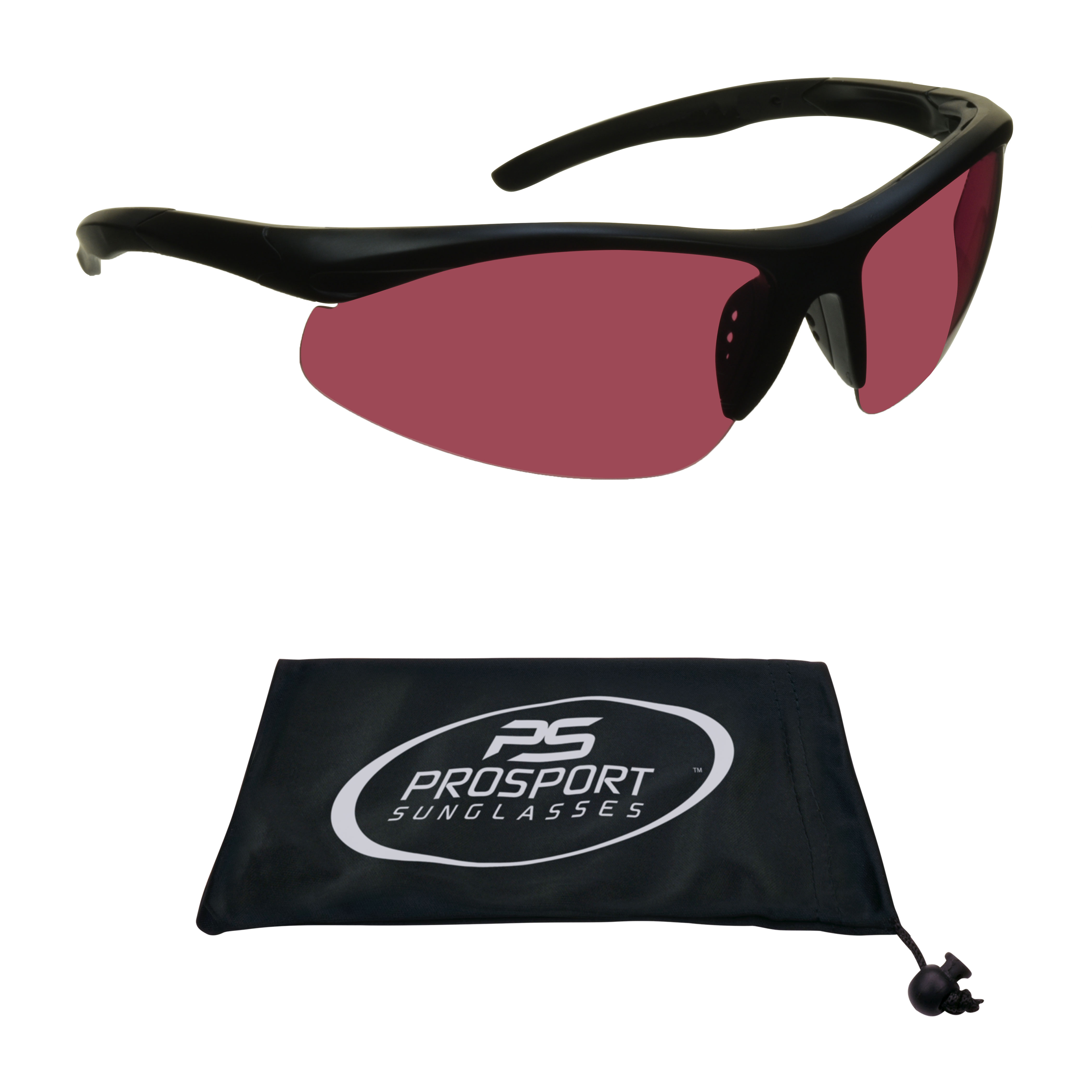 proSPORT Polarized Rose Semi Rimless Sunglasses Wrap Frame - image 1 of 4