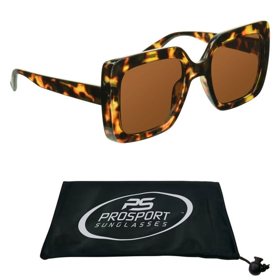 proSPORT Polarized Sunglass Women Anti-Glare Square Oversized Cat Eye Classic Frame