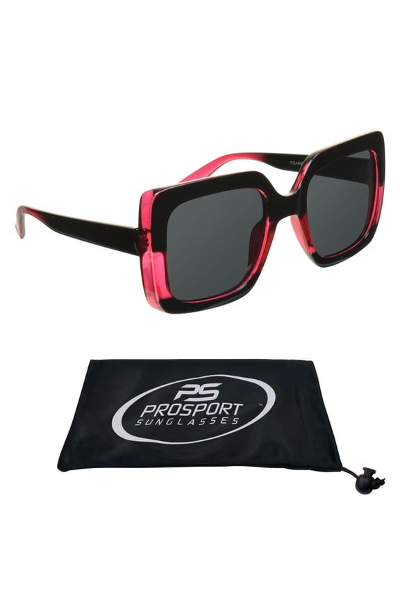 proSPORT Polarized Sunglass Women Anti-Glare Square Oversized Cat Eye Classic Frame