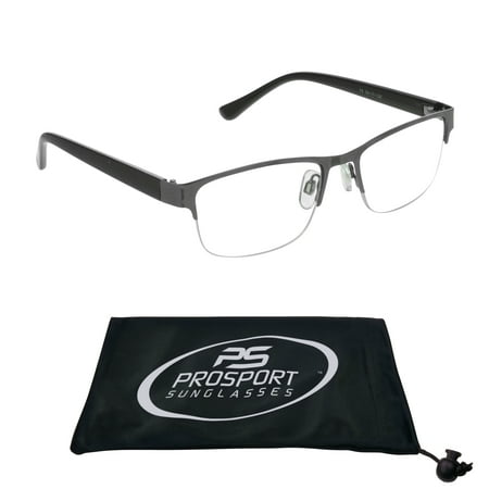 proSPORT Progressive Multifocal Reading Glasses Rectangular +2.00 Gunmetal Frame
