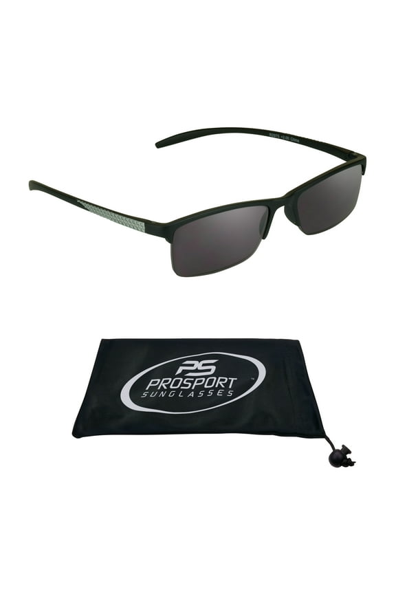 proSPORT Reading Sunglass Full Lens Readers Semi Rimless Silver Frame