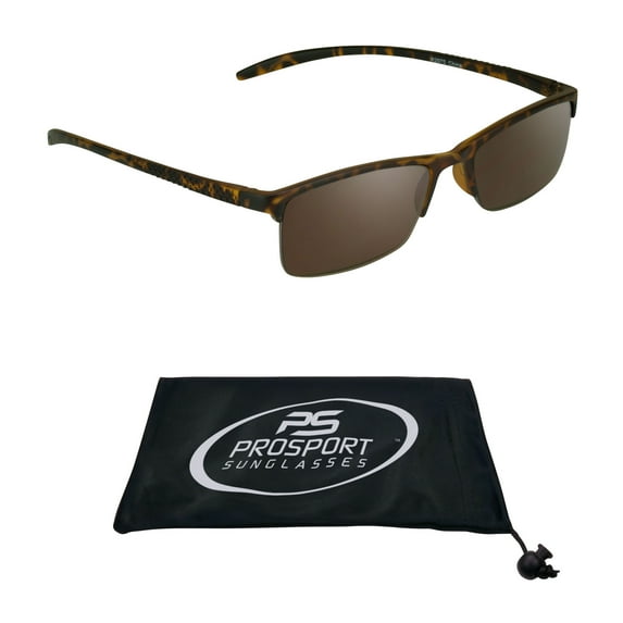 proSPORT Reading Sunglass Full Lens Readers Semi Rimless Tortoise Frame