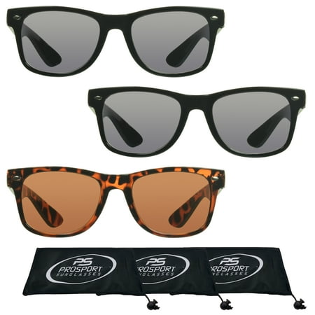 proSPORT Reading Sunglasses for Men and Women, Full Reader, Classic Black Smoke Tortoise Brown Frame, Not Bifocal