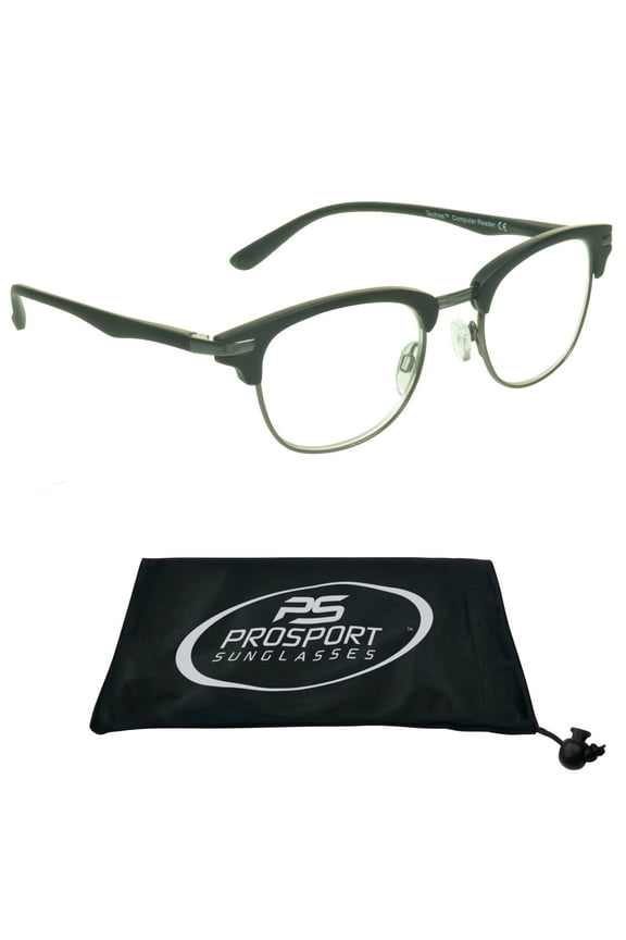 proSPORT Reading Sunglass Reader Browline Horn-Rimmed Black Men Women NOT BIFOCAL