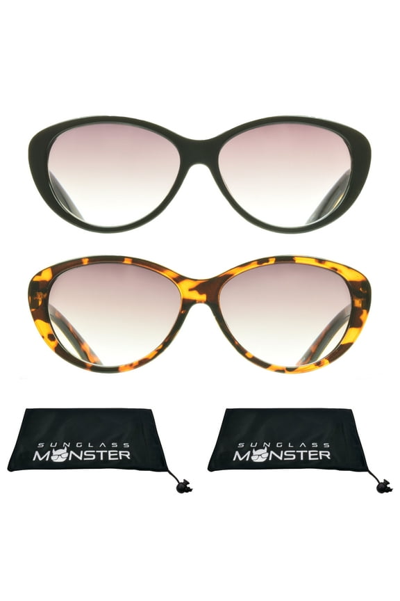 proSPORT Reading Sunglass Reader Cat Eye Black & Tortoise Women NOT BIFOCAL