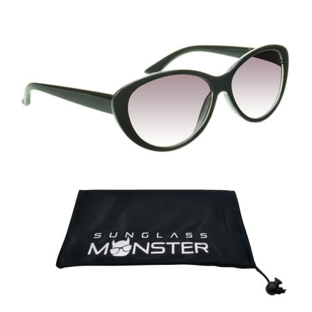 proSPORT Reading Sunglass Reader Cat Eye Oversized Black Women NOT BIFOCAL