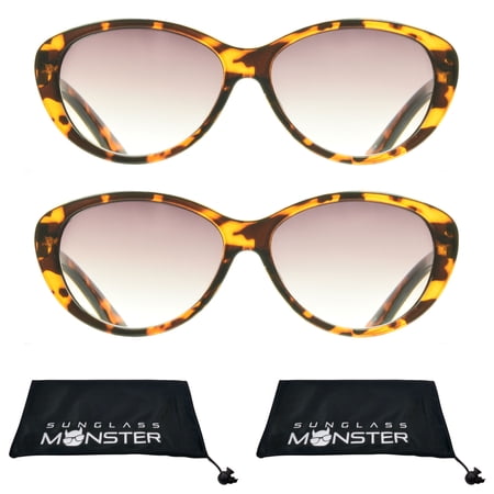 proSPORT Reading Sunglass Reader CatEye Tortoise 2 Pairs Women NOT BIFOCAL