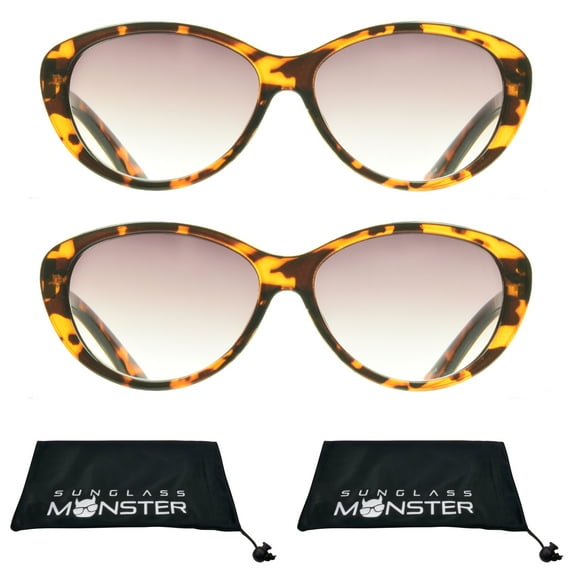 proSPORT Reading Sunglass Reader CatEye Tortoise 2 Pairs Women NOT BIFOCAL