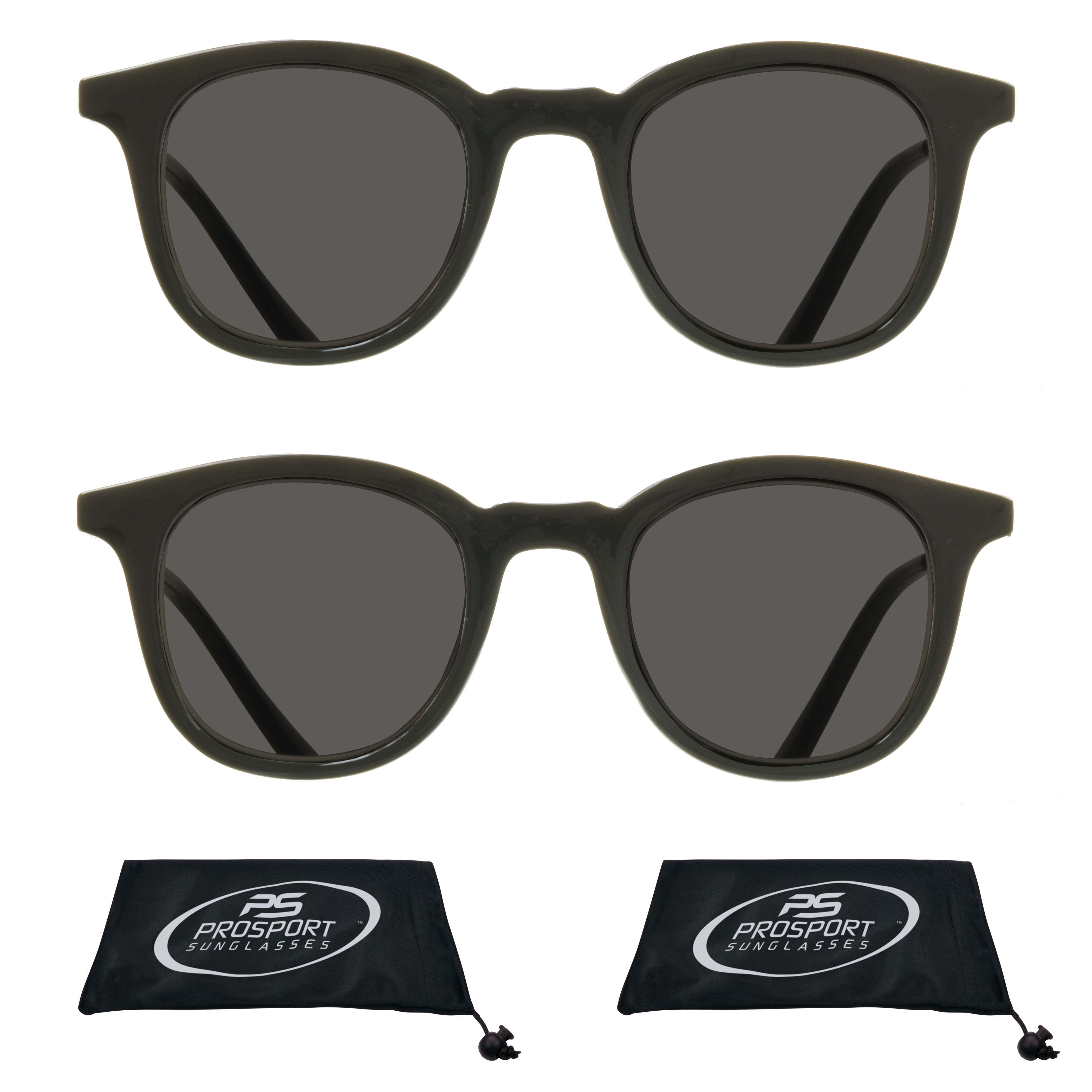 proSPORT Reading Sunglass Reader Horn Rim Black 2 Pairs Men Women NOT BIFOCAL