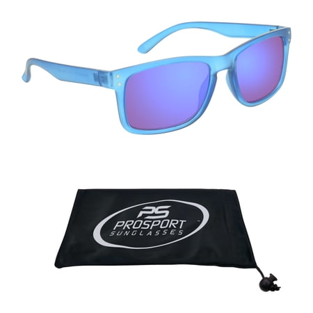 proSPORT Reading Sunglass Reader Horn Rimmed Browline Blue Mirrored Men Women NOT BIFOCAL