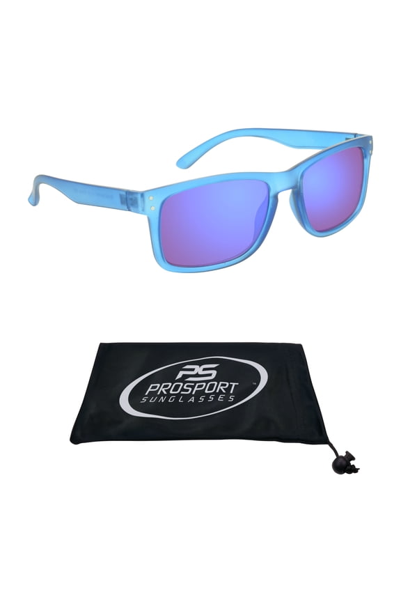 proSPORT Reading Sunglass Reader Horn Rimmed Browline Blue Mirrored Men Women NOT BIFOCAL