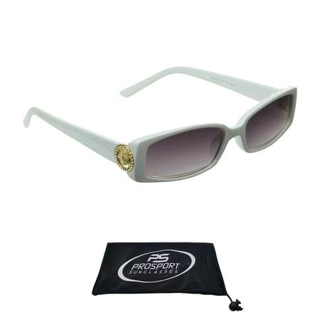 proSPORT Reading Sunglass Reader Women No line Rectangle White Frame NOT BIFOCAL