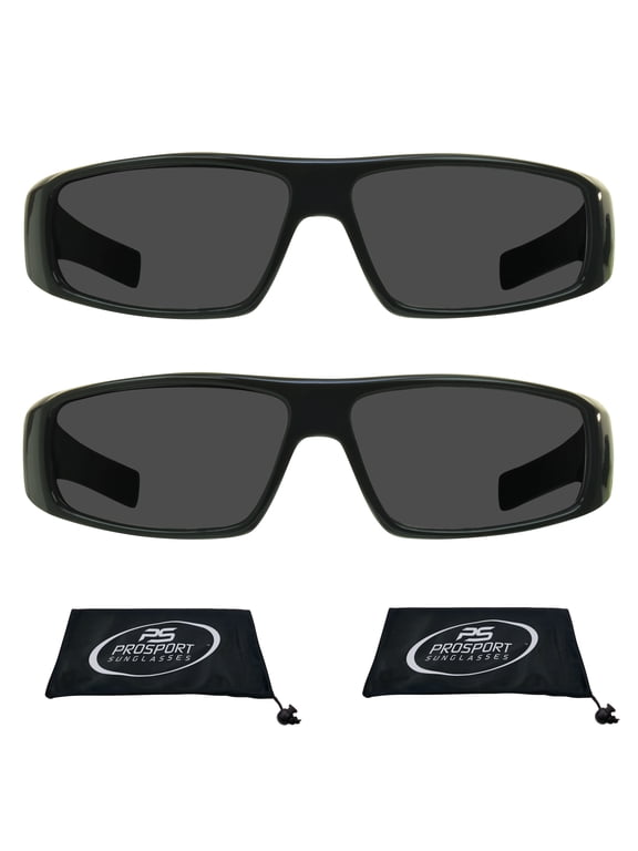 proSPORT Reading Sunglass Sun Reader Square Black 2 Pairs Men Women NOT BIFOCAL