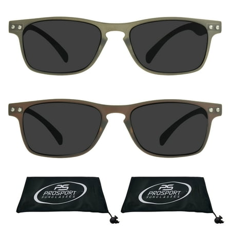 proSPORT Reading Sunglasses Sun Reader Men Women Black & Brown 2 Pack NOT BIFOCAL