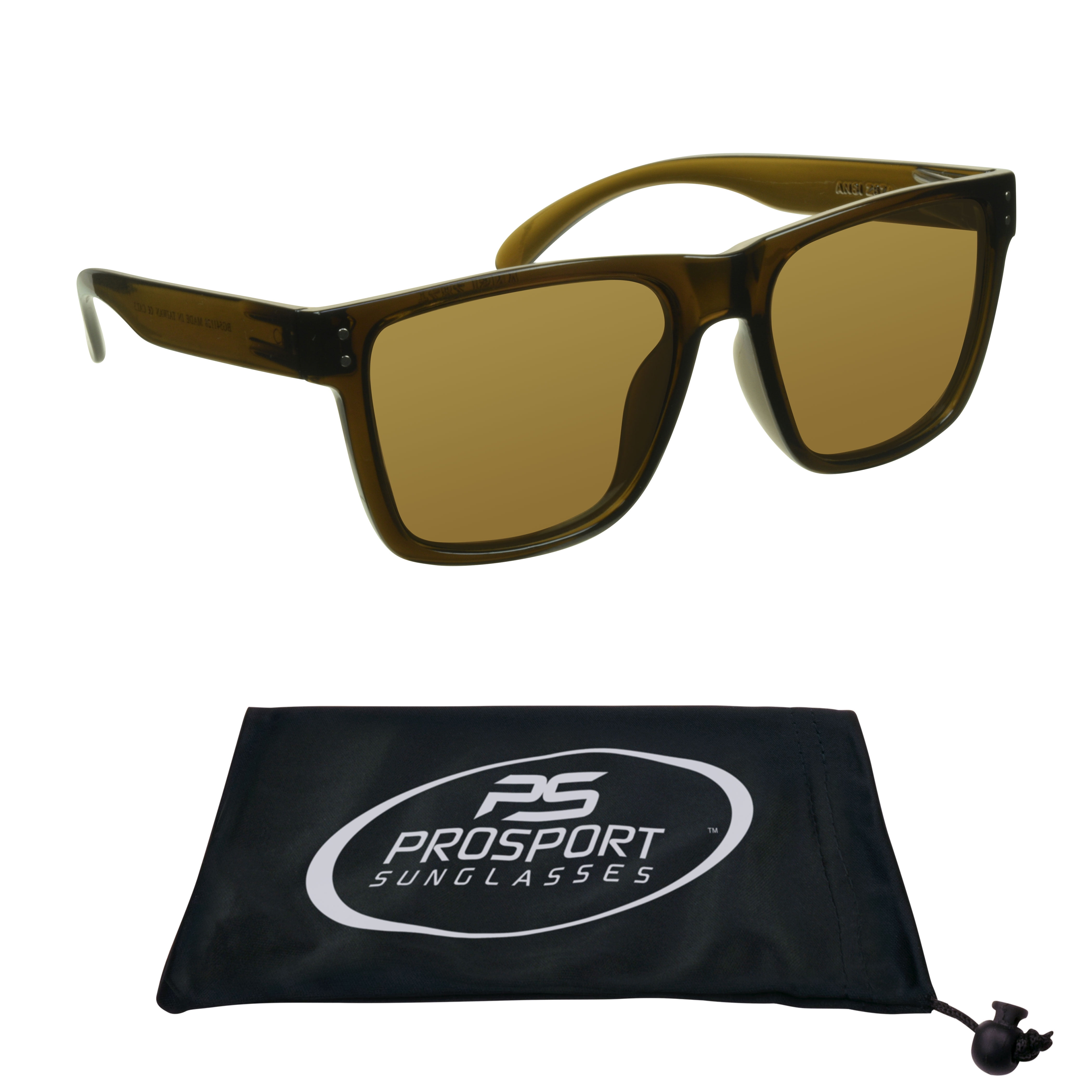 proSPORT Safety Sunglass Large Wide Big Tall Men Brown Lens Protective Z87  Lens Outdoor Work