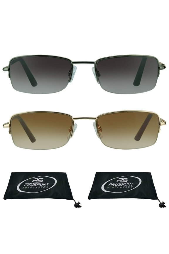 proSPORT Square Sun Reader Reading Sunglass Men Women Gunmetal & Gold NOT BIFOCAL