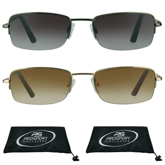 proSPORT Square Sun Reader Reading Sunglass Men Women Gunmetal & Gold NOT BIFOCAL