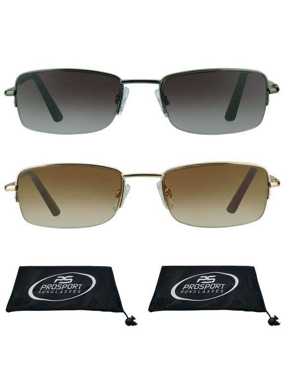 proSPORT Square Sun Reader Reading Sunglass Men Women Gunmetal & Gold NOT BIFOCAL