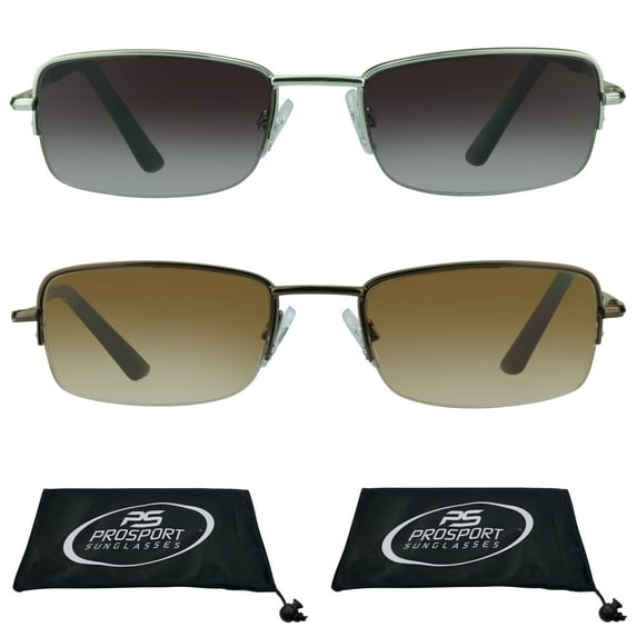 proSPORT Sun Reader Square Reading Sunglass Men Women Silver & Bronze NOT BIFOCAL