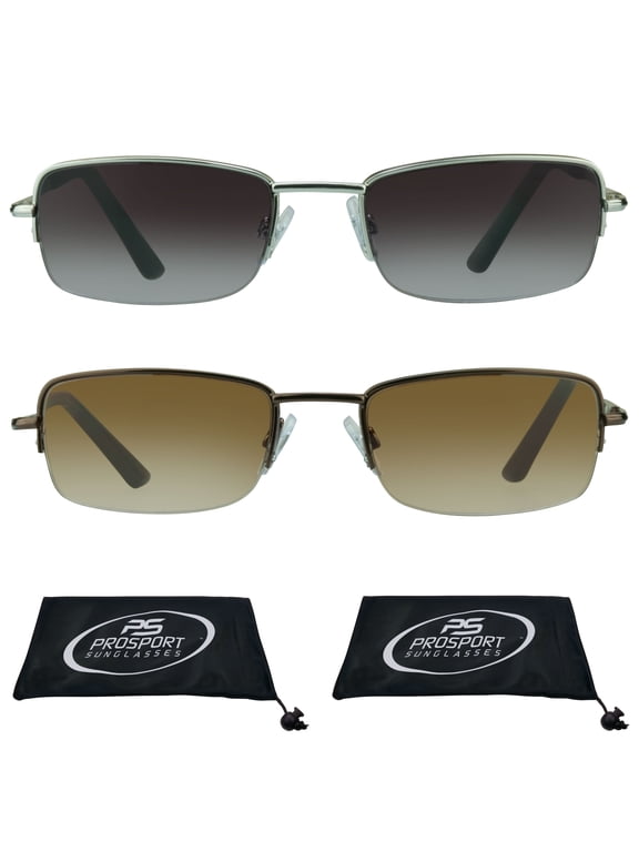 proSPORT Sun Reader Square Reading Sunglass Men Women Silver & Bronze NOT BIFOCAL