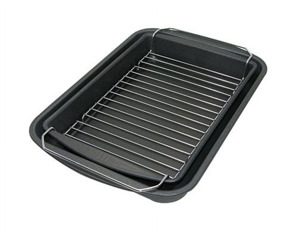 probake bake, broil, and roast pan 3piece set teflon nonstick