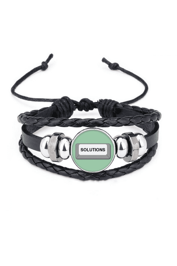 problem solving button bracelet braided leather woven wristband
