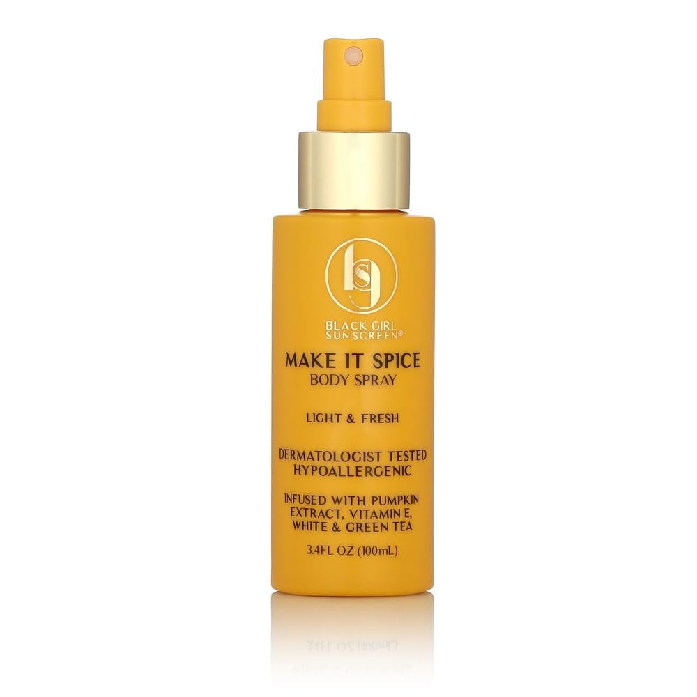 BLACK GIRL SUNSCREEN - Make it Spice - First Ever Body Spray by BGS, Light & Fresh, Vitamin E, White & Green Tea, Essential Oils and Antioxidants, Soothes & Hydrates Skin