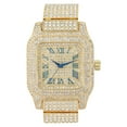 thumbnail image 1 of product image Bling-ed Out Biggie Square Iced Gold Hip Hop Watch You Will Hypnotize in a Flashy Way - 0513Sq (Gold Blue R#), 1 of 4