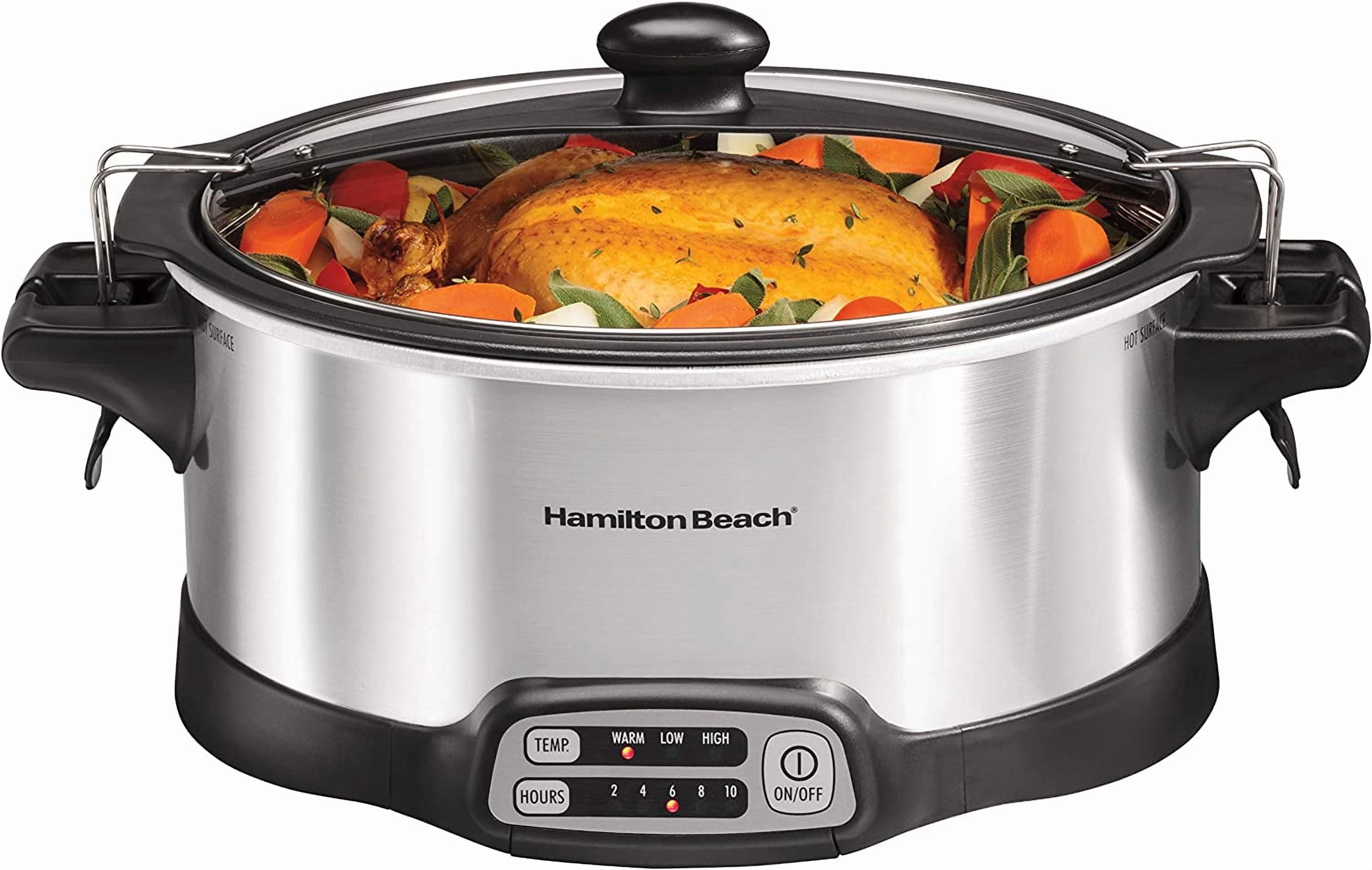 **programmable slow cooker with 6 quart stovetop-safe sear & cook crock ...