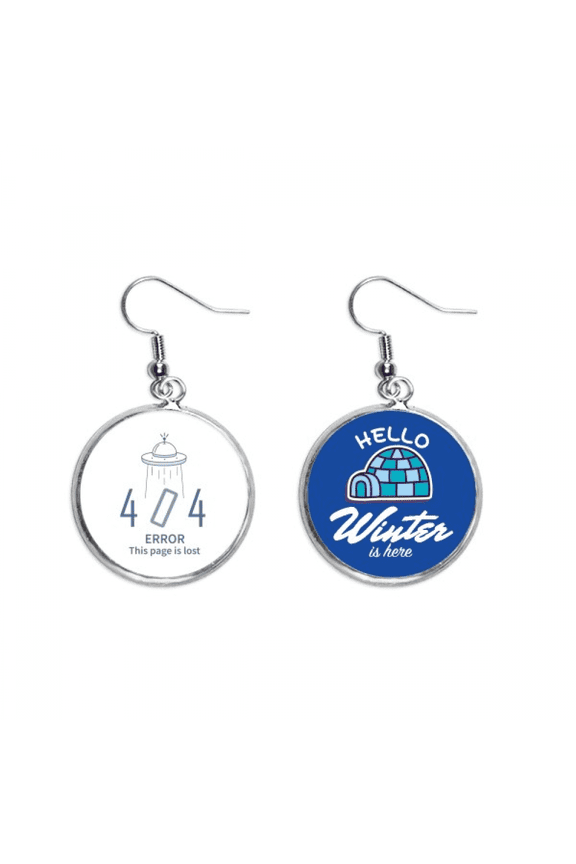 programmer 404 error not found dangle drop winter ice earring jewelry