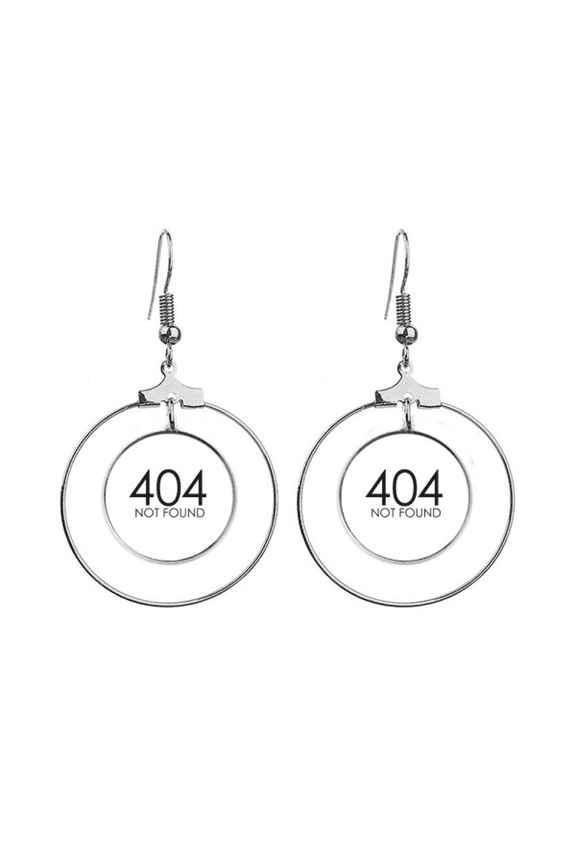 programmer 404 error not found earrings dangle hoop jewelry drop circle