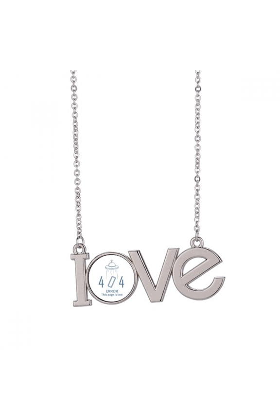 programmer 404 error not found love necklace pendant charm jewelry