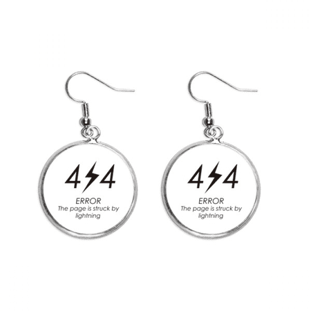 programmer 404 error page ear dangle silver drop ear jewelry woman