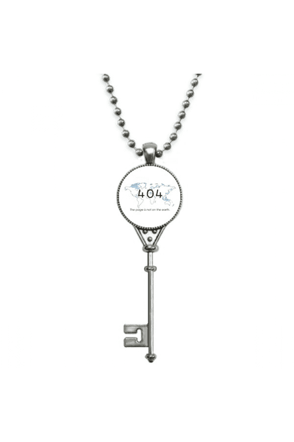 programmer 404 error page not on earth pendant vintage necklsilver key jewelry
