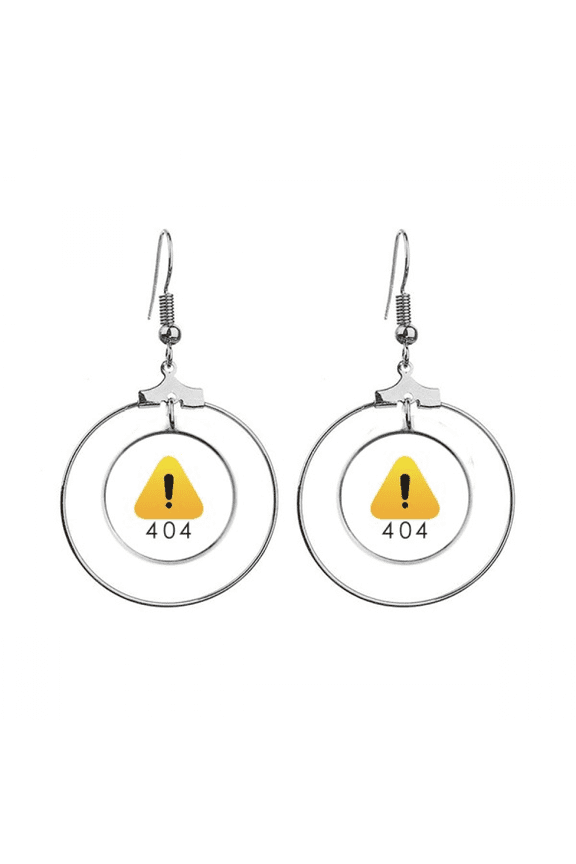 programmer 502 error warning earrings dangle hoop jewelry drop circle