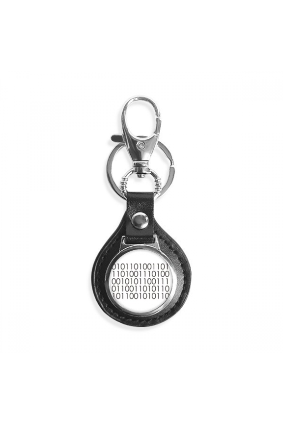 programmer binary system world key link chain keyholder finder hook metal