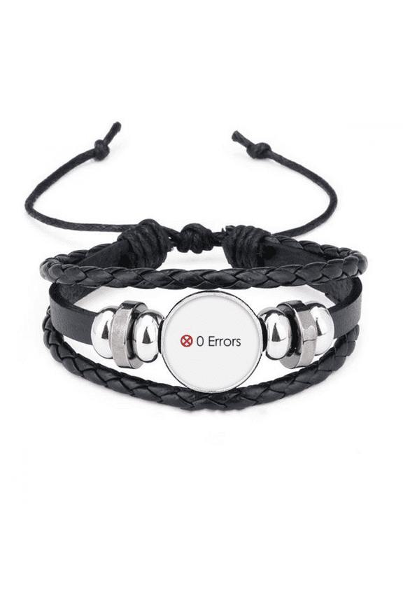 programmer program interfno errors bracelet braided leather woven wristband
