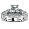 thumbnail image 1 of promise rings for her couple sterling silver engagement women princess cut anniversary/wedding/promise jewelry Men's And Women's Couple Rings With Zircons Wedding #03 Women,5, 1 of 1